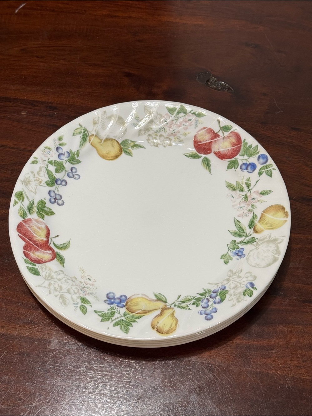 Corelle Fruit Motif Porcelain Dinner Plates 10” Vintage 5 pieces